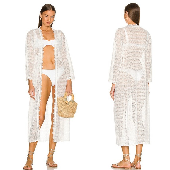 WAIMARI white lace Provenzal kimono beach cover up dress - Picture 1 of 8